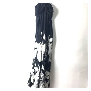 Halston Heritage Black/ White Floral Gown Sz 8